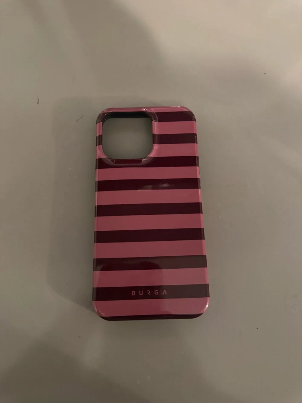BURGA iPhone 15 Pro Max Pink Striped Protective Phone Case